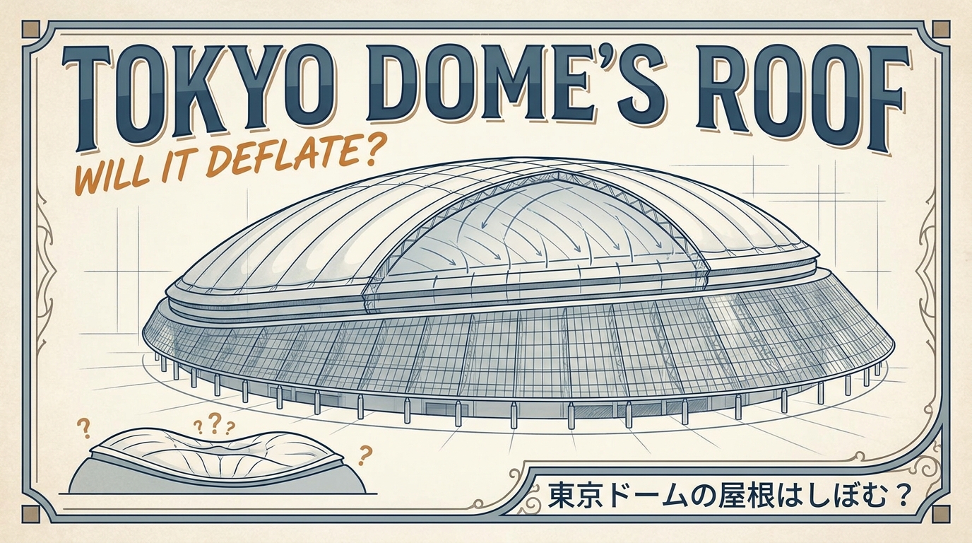 東京ドームの屋根はしぼむ？