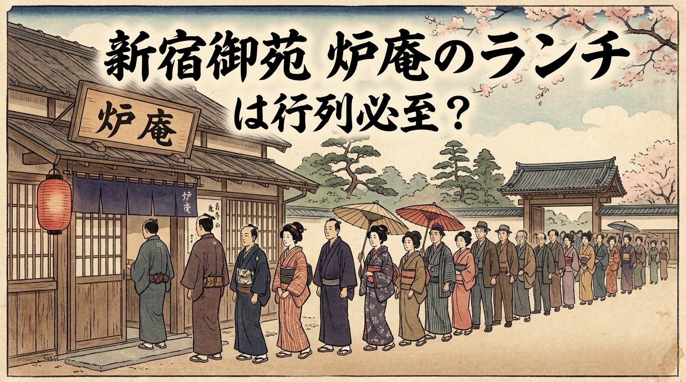 新宿御苑 炉庵のランチは行列必至？