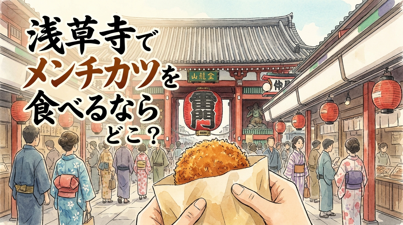 浅草寺でメンチカツを食べるならどこ?
