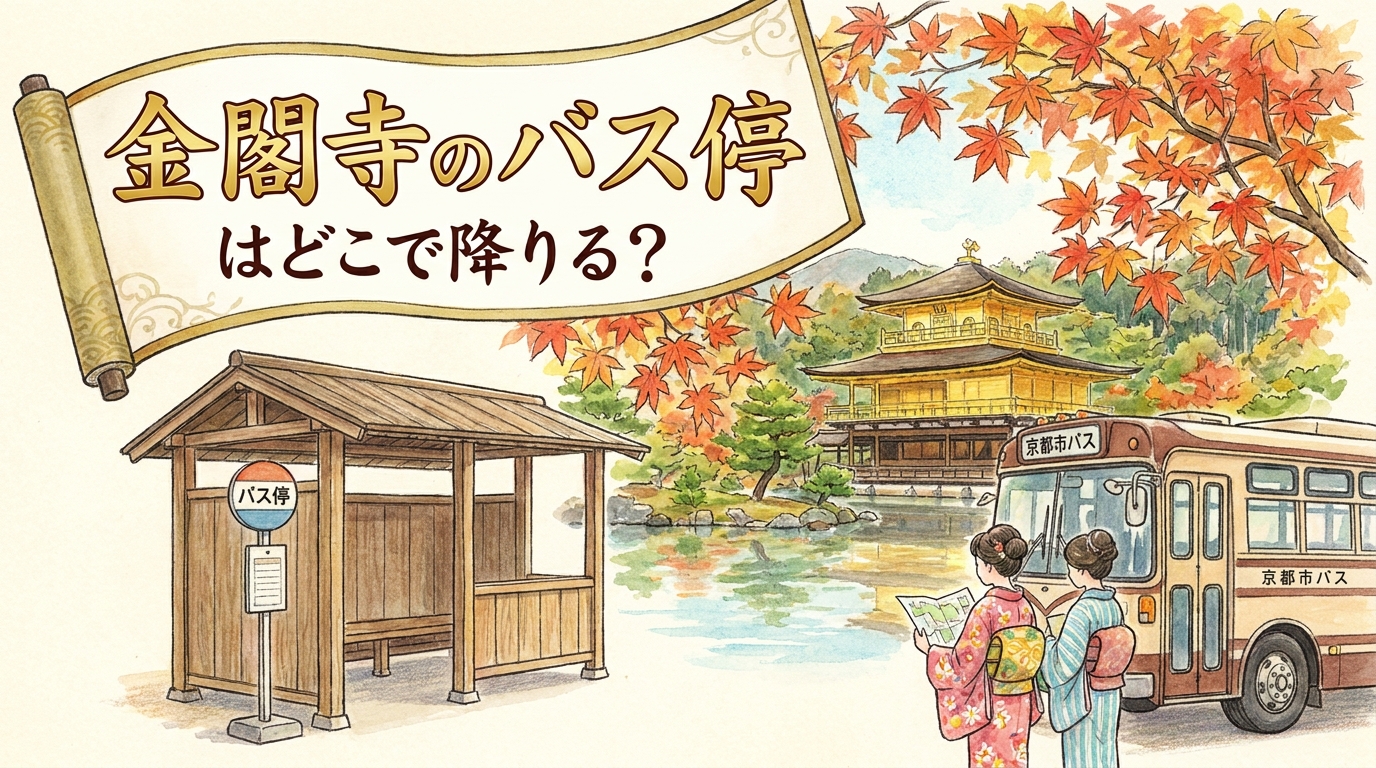 金閣寺のバス停はどこで降りる?