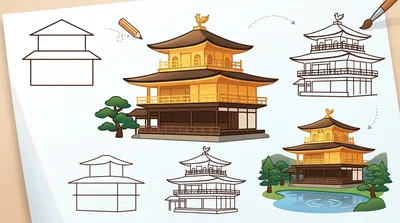 金閣寺のイラストを簡単に描く方法とは？