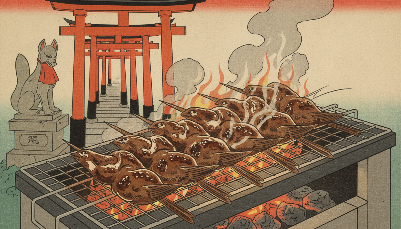 伏見稲荷大社のすずめは伝統的な串焼き料理です