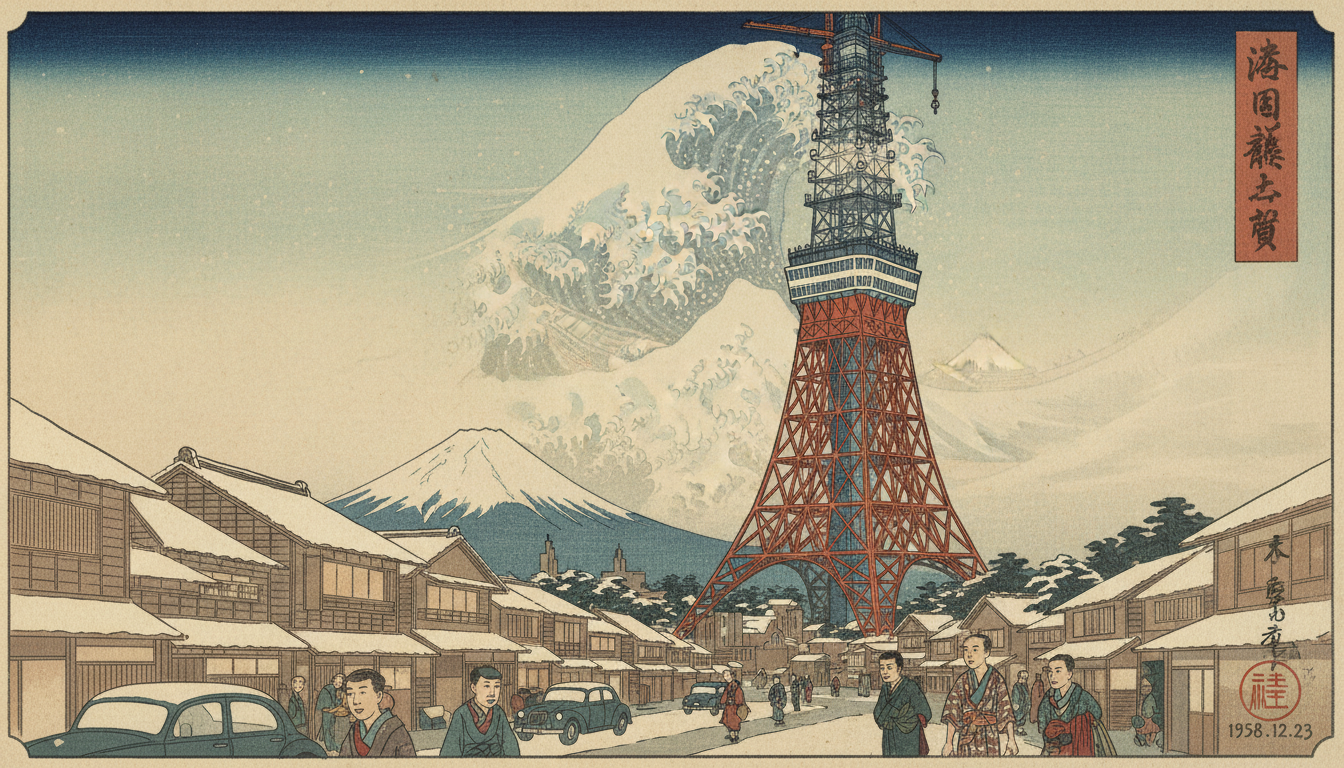 東京タワー完成は1958年12月23日