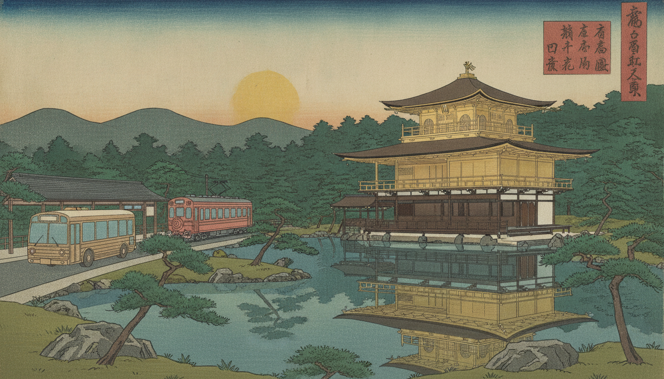 金閣寺の最寄りは「金閣寺道」バス停と「北野白梅町駅」