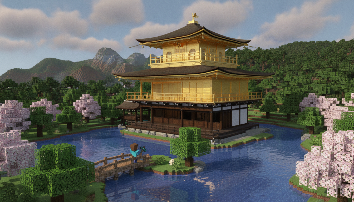 金閣寺をマイクラで再現することは十分に可能です