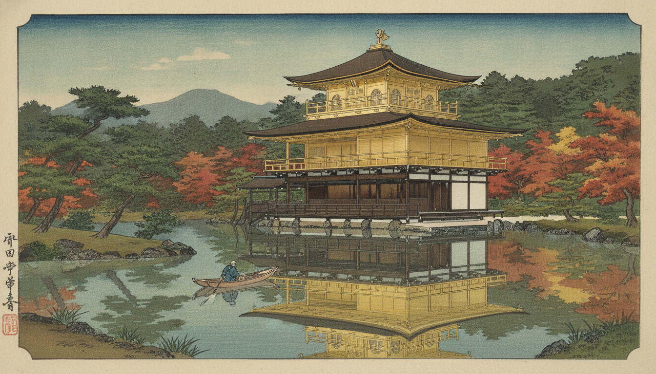 金閣寺の特徴は三層構造と金箔張りの舎利殿にある