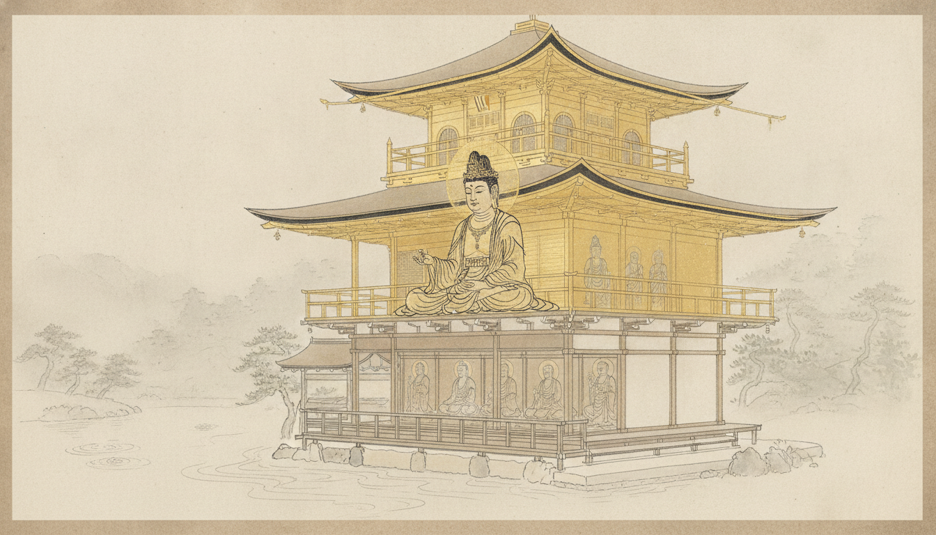 金閣寺の仏像は本尊の聖観世音菩薩坐像と舎利殿内部の諸仏が中心
