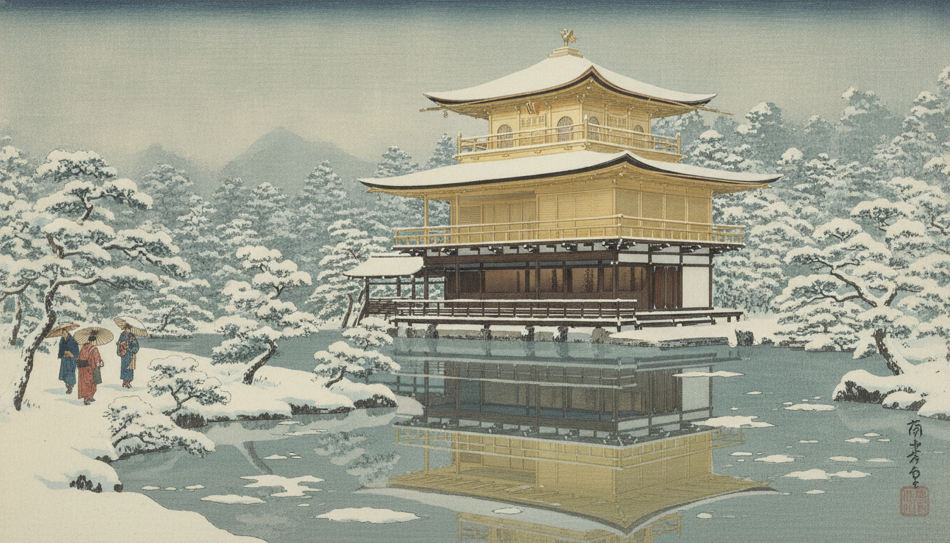 金閣寺の雪景色は12月下旬から2月が見頃