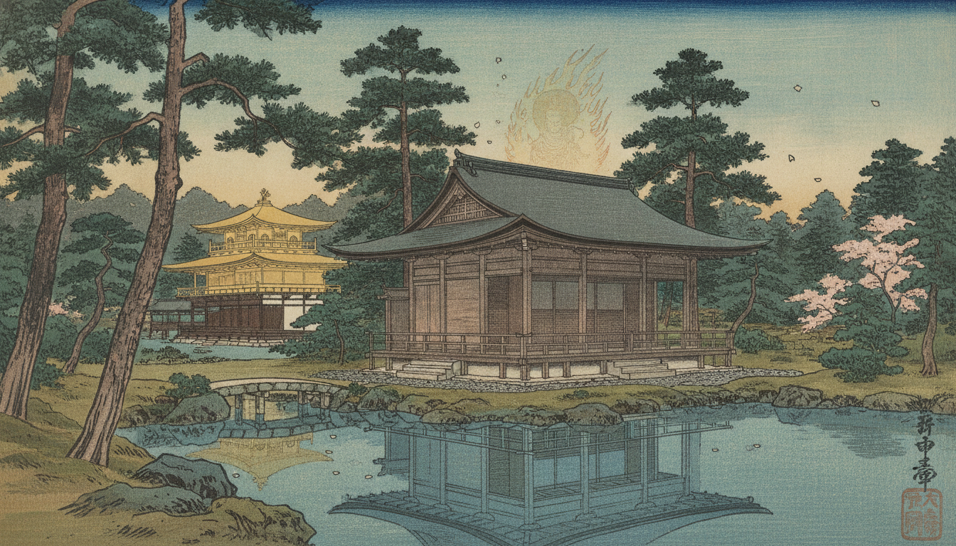金閣寺の不動堂は境内最古の建物で秘仏を祀る貴重なお堂