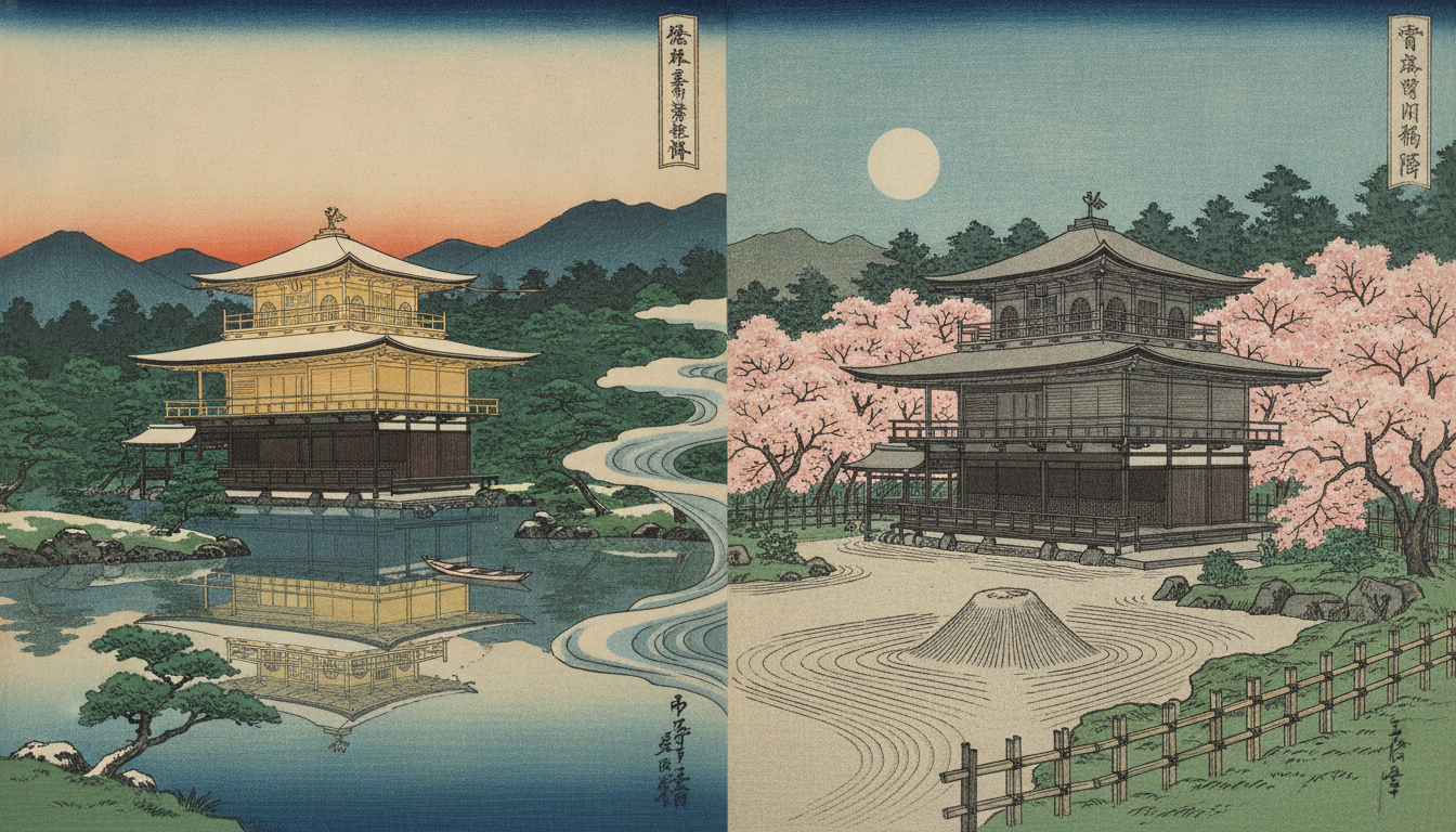 金閣寺と銀閣寺の場所は京都市内の別エリアにある