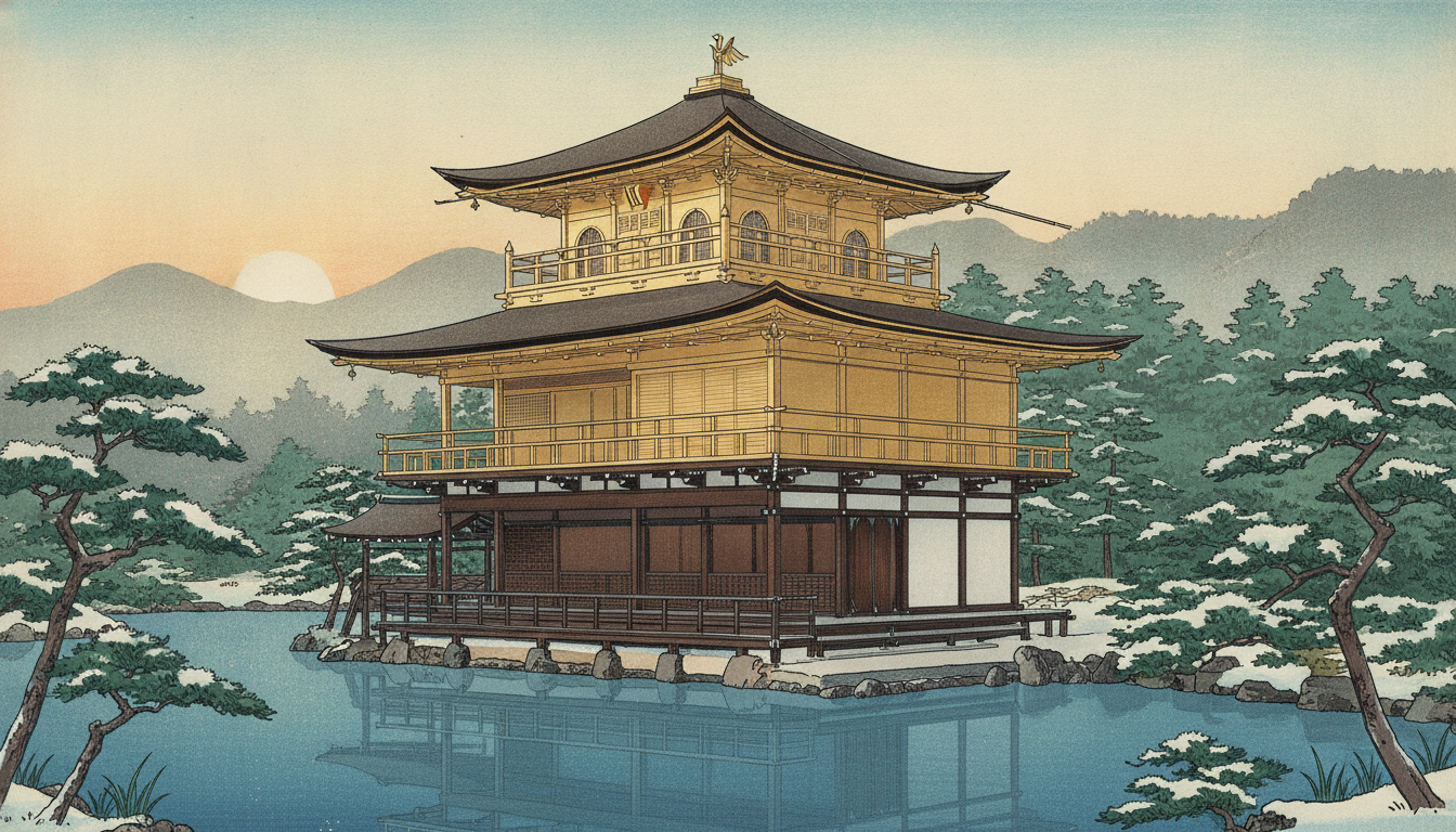 金閣寺の建築様式は三層それぞれが異なる複合建築