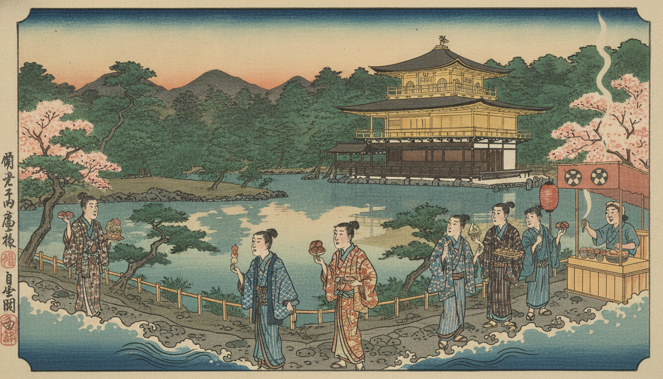 金閣寺の食べ歩きは十分に楽しめる