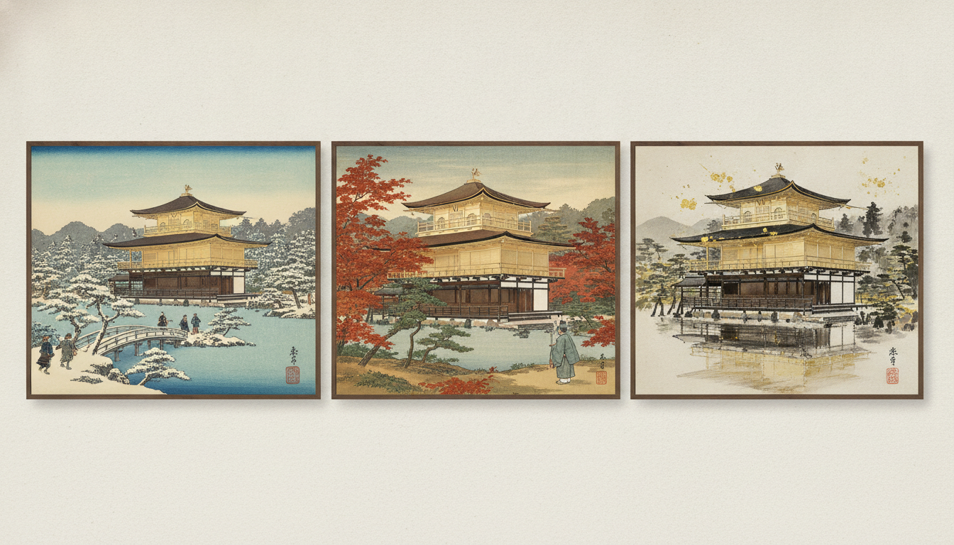 金閣寺の絵は歴史的名画から現代アートまで幅広く存在する